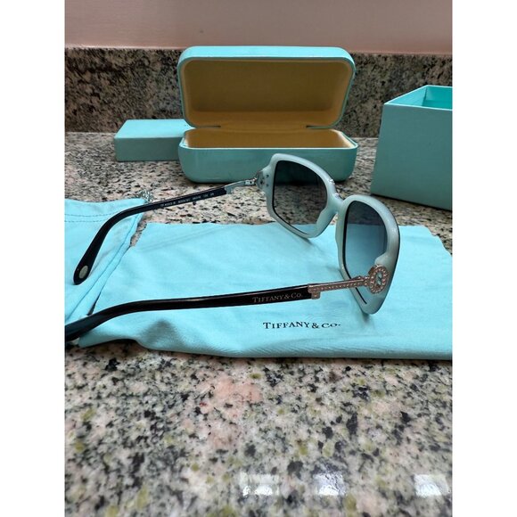 Tiffany & Co. Sunglasses Tiffany Blue Black Square Frame Embellished Key Sides main image 7